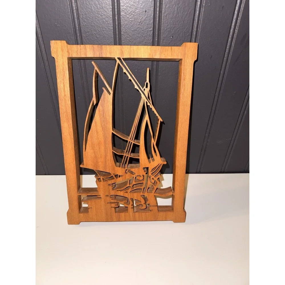 Laser Wood Cut Sail Boat